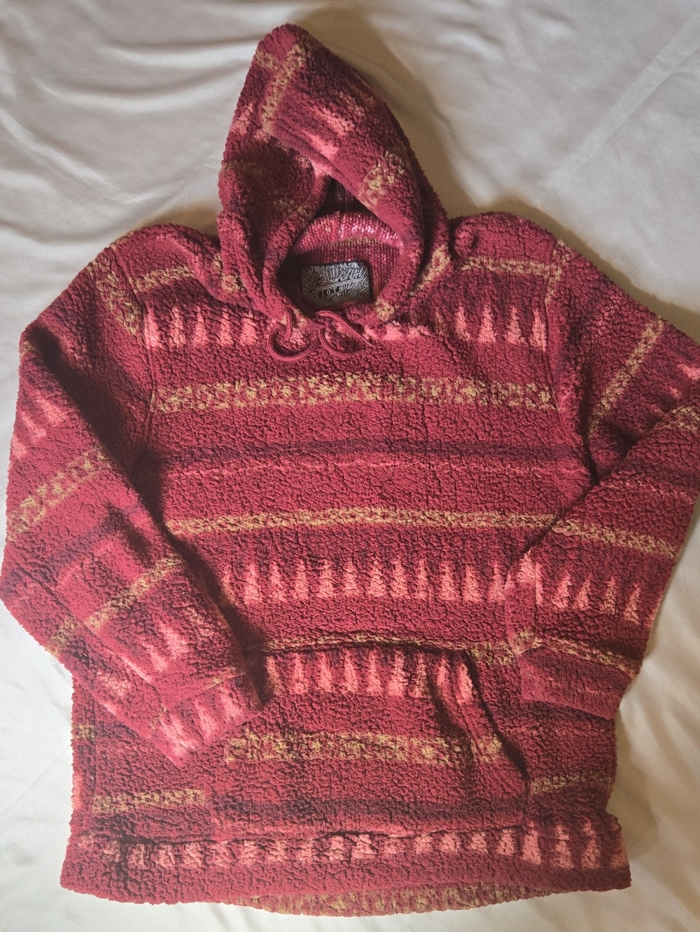 Brooklyn Cloth Red and Cream Striped Hooded Pullover